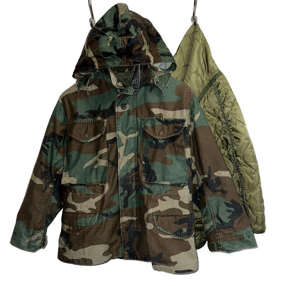 Military BDU Woodland Camo Cold Weather Field Coat DLA100-91-C-8371 - XS X-Short - Picture 2 of 16
